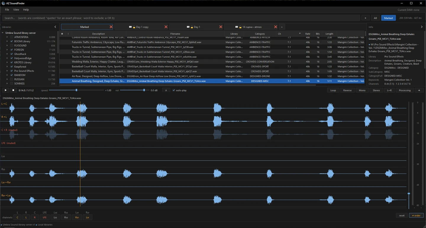A 7.1 file in the transport
